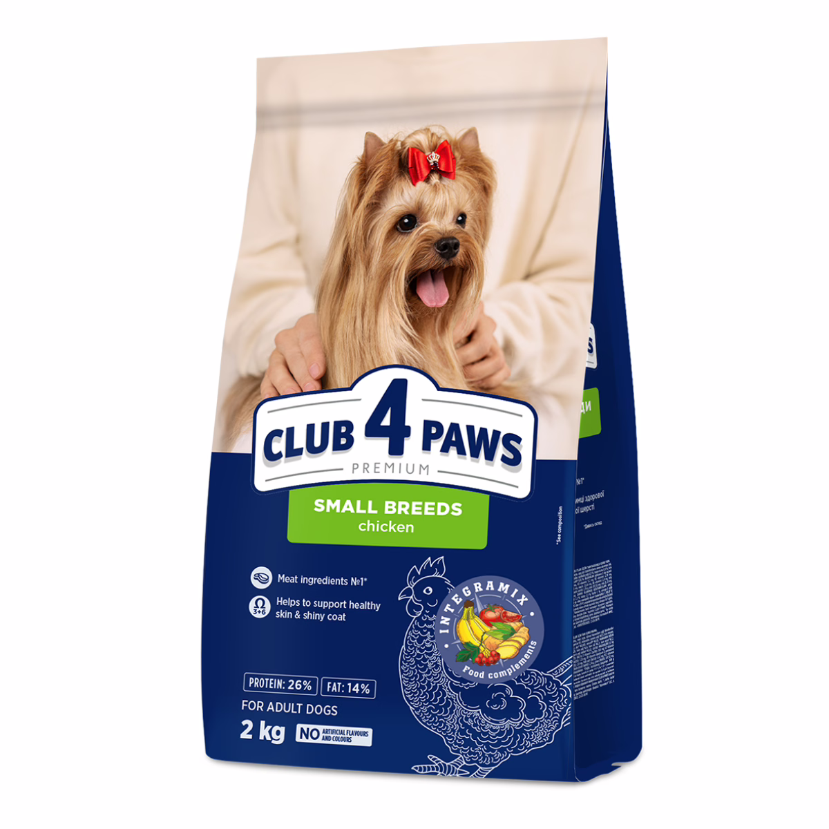 طعام جاف للكلاب البالغة من Club 4 Paws للسلالات الصغيرة، بالدجاج