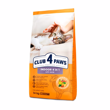 Club 4 Paws طعام جاف للقطط المنزلية 4 في 1، بلحم الحمل