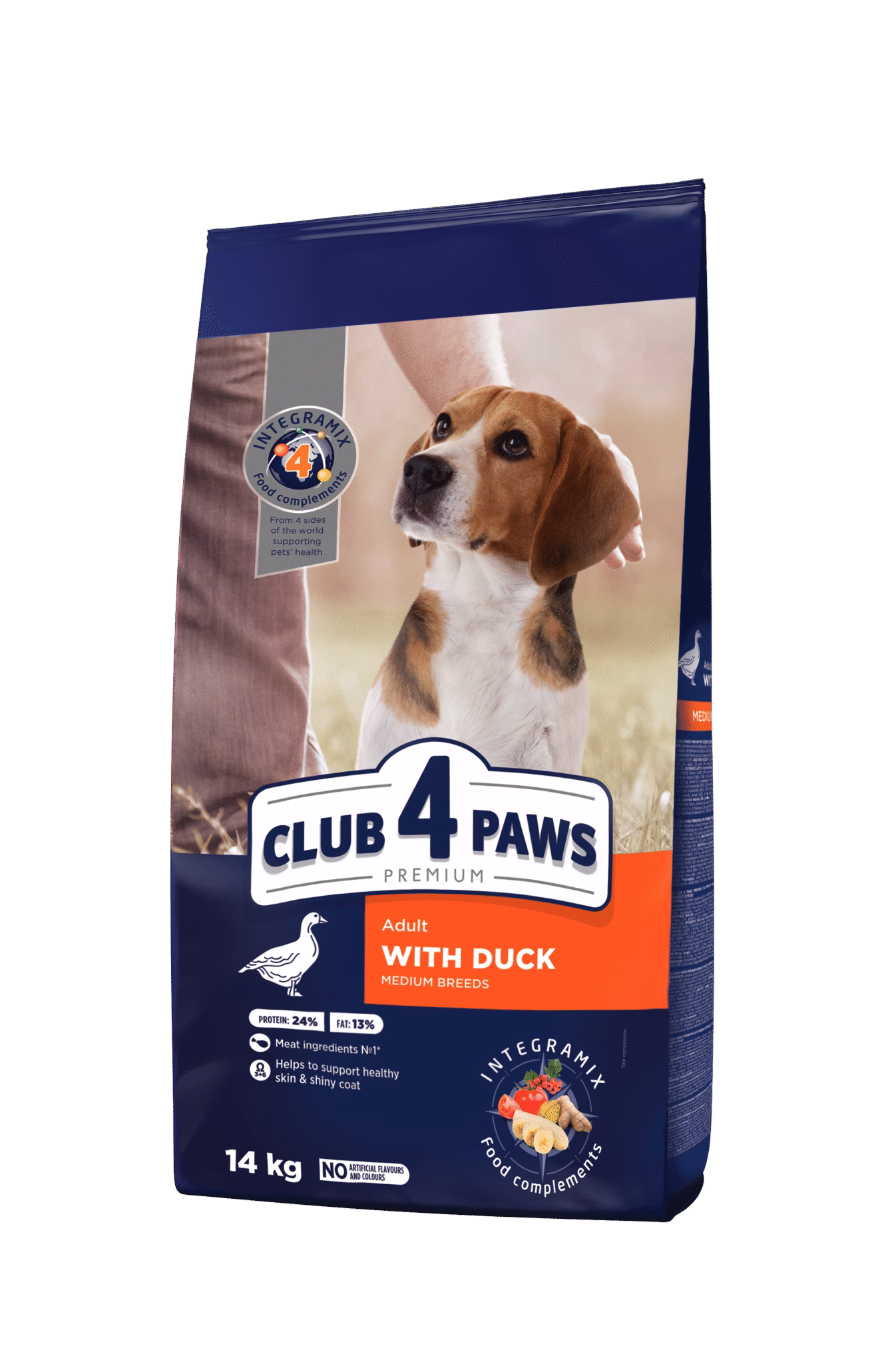 Club 4 Paws طعام جاف للكلاب البالغة من السلالات المتوسطة، بنكهة البط