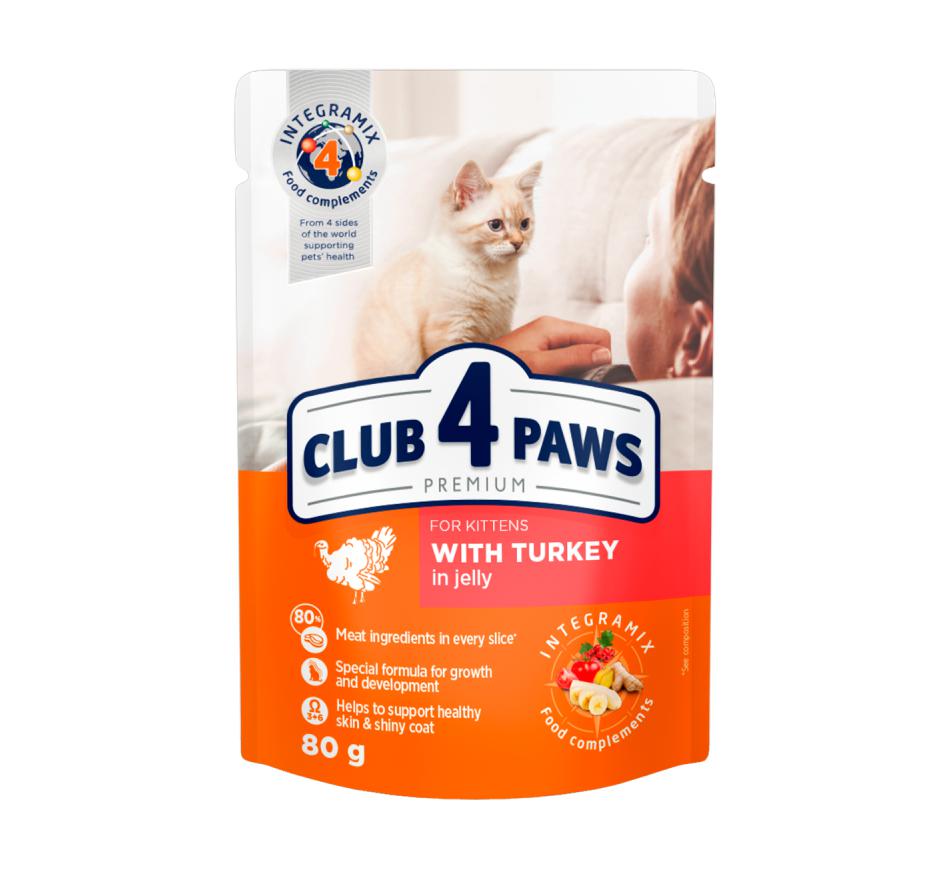 0013836_club4paws-kitten-turkey-in-jelly-100g-204free (1) Club4paws Kitten Turkey in Jelly 100g (20+4Free) - Image 1