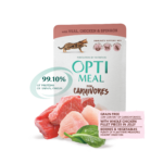 أوبتيمال سوبر بريميوم للقطط البالغة – لحم العجل، فيليه الدجاج والسبانخ في المرق (85 غرام).