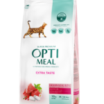 أوبتايميل للقطط البالغة – لحم العجل – نكهة مكثفة (Extra Taste)