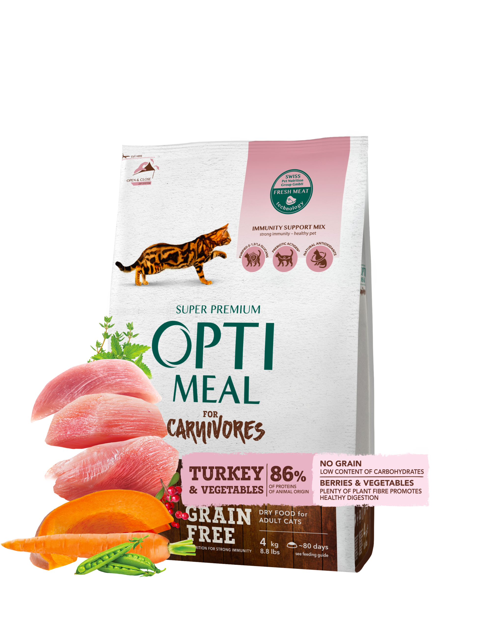 NOGRAIN_Turkey_4kg_meat2 Optimeal Adult Cat Grain Free Turkey (4kg) - Image 1