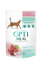 Optimeal Adult Cats – Veal in Cranberry Sauce (85g)ِ - Image 2