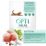أوبتيمال كيتن (للقطط الصغيرة) – الدجاج في الهلام (85 غرام).