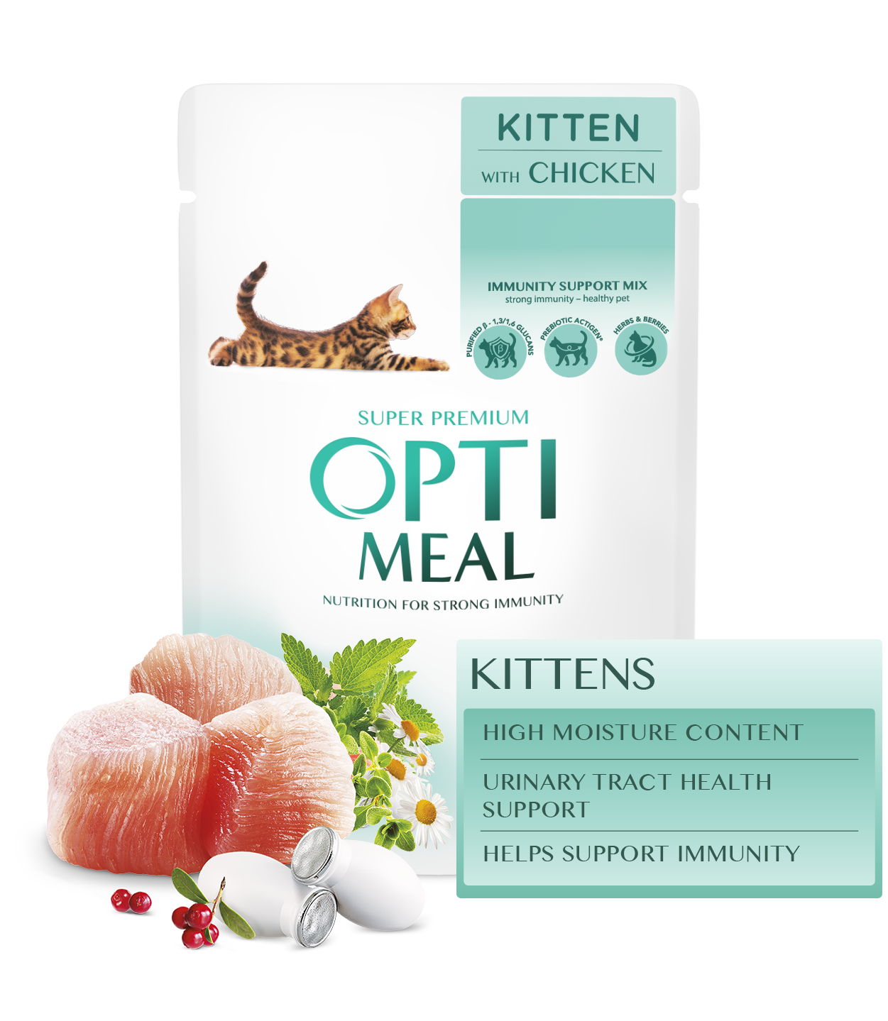 PAUCH_CAT_kitten_CHICKEN+KLEJMY Optimeal Kitten – Chicken in Jelly (85g) - Image 1