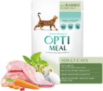 أوبتيمال سوبر بريميوم للقطط البالغة – لحم الأرانب في هلام الجزر (85 غرام).