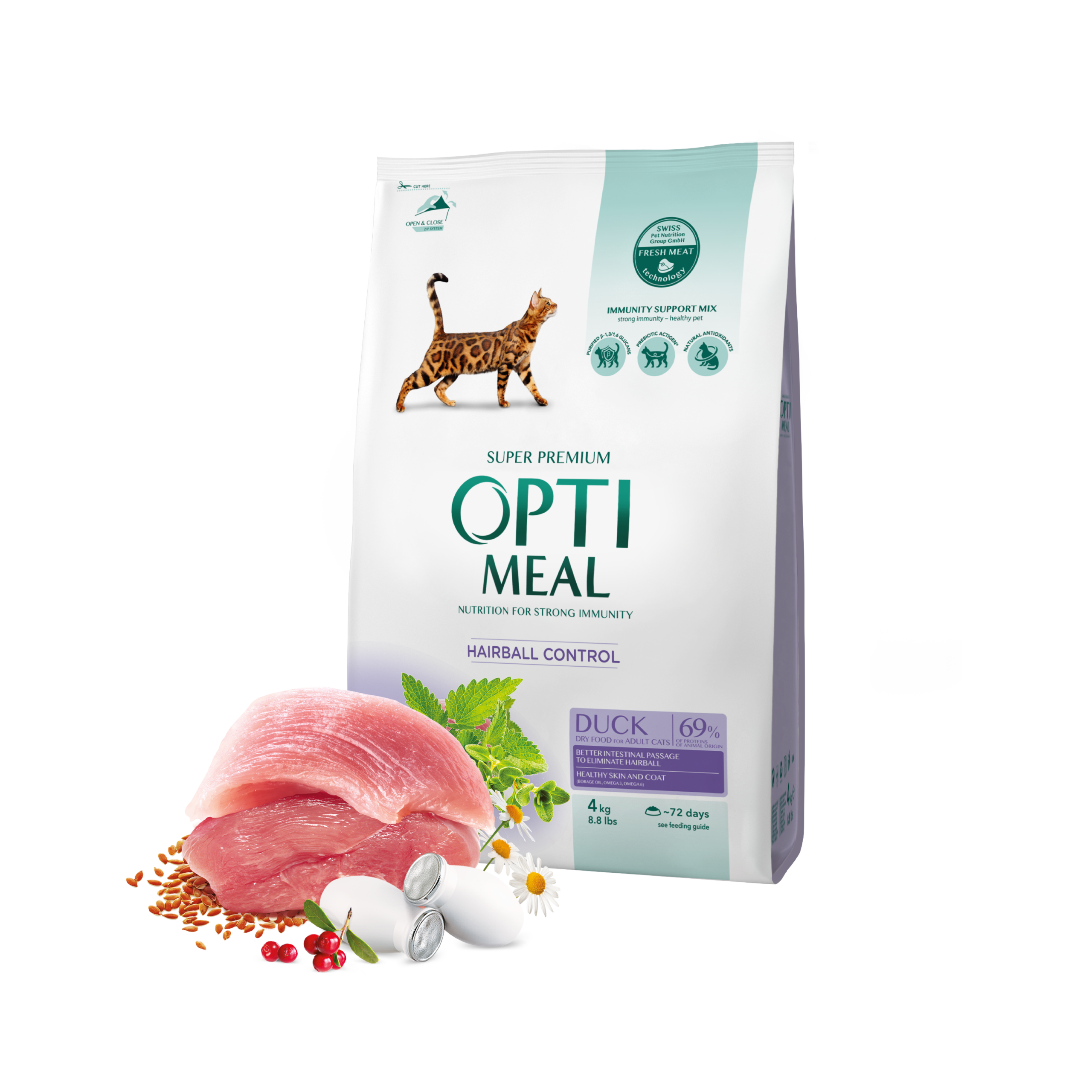Special+meat_CAT_Adult_HAIRBALL - DUCK_4_kg Optimeal Adult Hairball Control Duck (4kg) - Image 1